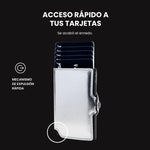 "Billetera de cuero PU LIMITED con diseño delgado, compartimento RFID y mecanismo de extracción rápida para tarjetas – elegancia y seguridad en un solo accesorio."