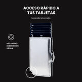 "Billetera de cuero PU LIMITED con diseño delgado, compartimento RFID y mecanismo de extracción rápida para tarjetas – elegancia y seguridad en un solo accesorio."