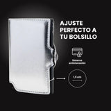 Billetera de cuero PU LIMITED con diseño delgados, compartimento RFID y mecanismo de extracción rápida para tarjetas – elegancia y seguridad en un solo accesorio."