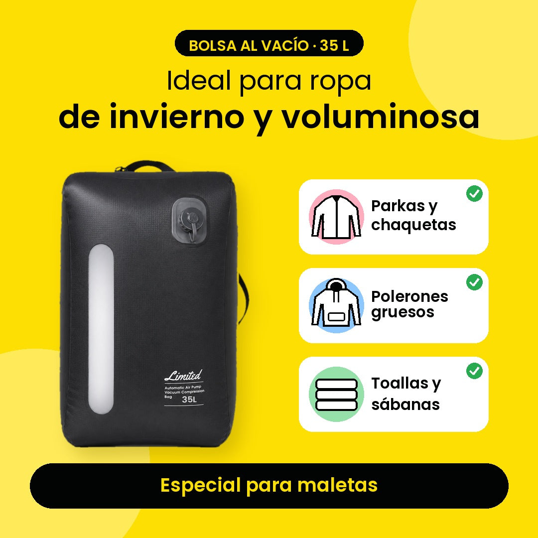Bolsa al vacío 35 L - ideal para ropa de invierno y voluminosa